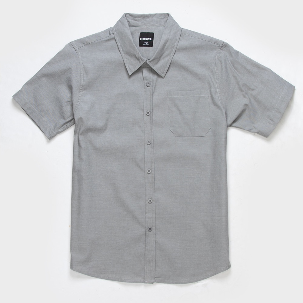 COPY - RSQ Shirt Button Down Solid Chambray Boys Size Medium